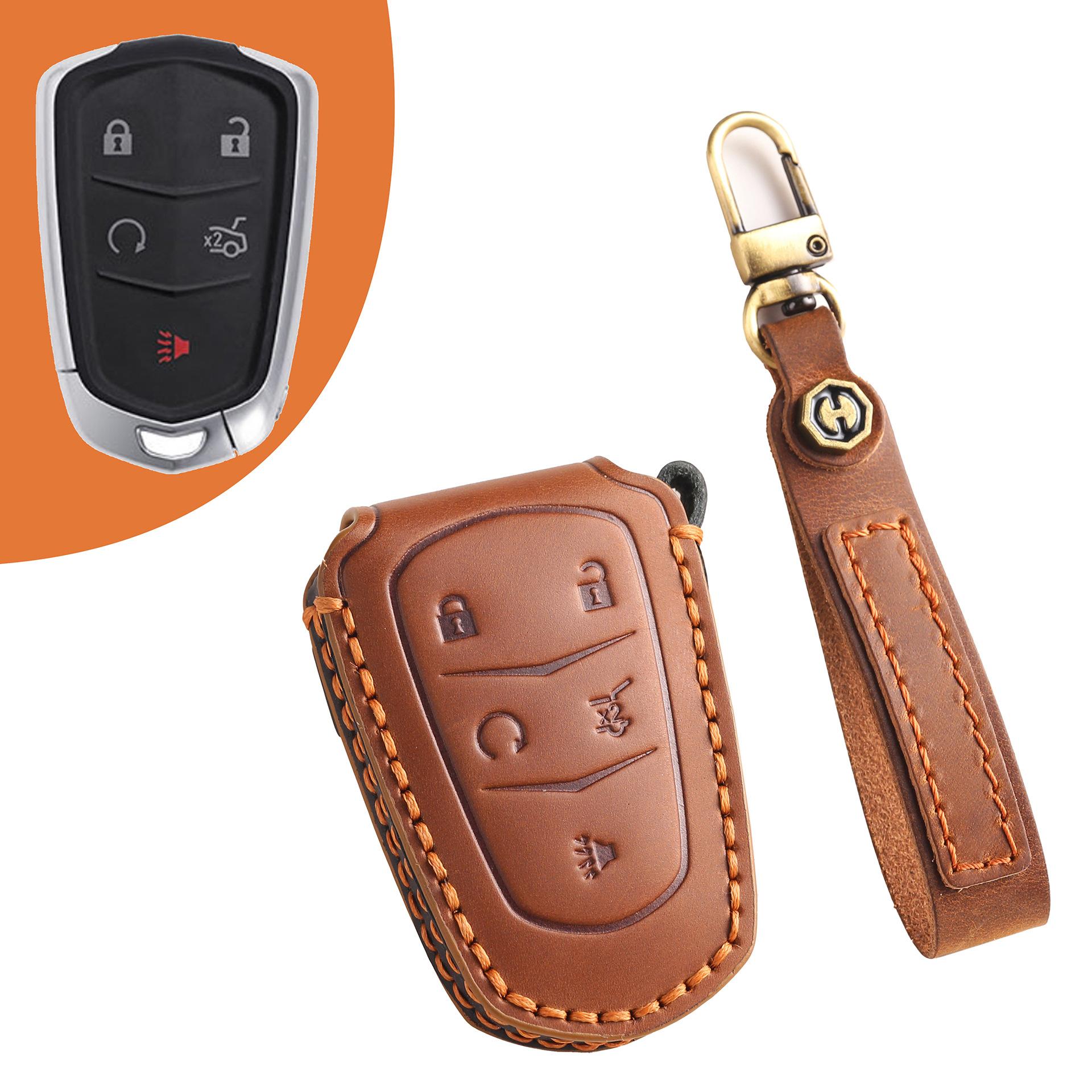 

Cadillac XT4 suitable for car key cover XT5 leather bag XT6 keychain all-inclusive handmade high-end