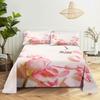 Pink Rose Bed Sheet Sets 3D Print Flowers Bed Flat Sheet for Women Girls King Queen Full Twin Size 2/3pcs Bed Linen Room Decor