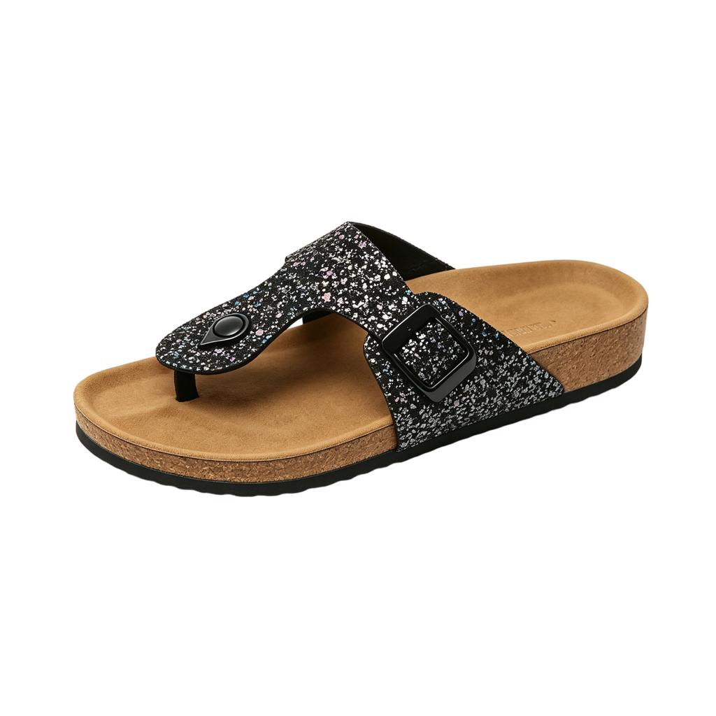 Women's Slip On Toe Post Sandals Adjustable Buckle Casual Summer Footwear with Non Slip Sole Comfortable Footbed Lightweight Design