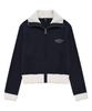COVERNAT WOMAN High-Neck Zip-Up Knit Navy