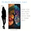 1Pc Tree Of Life Beach Towel Fantasy Art Print Cosmic Design Quick Dry Soft Microfiber Bath Towel For Men Women Spiritual Gift