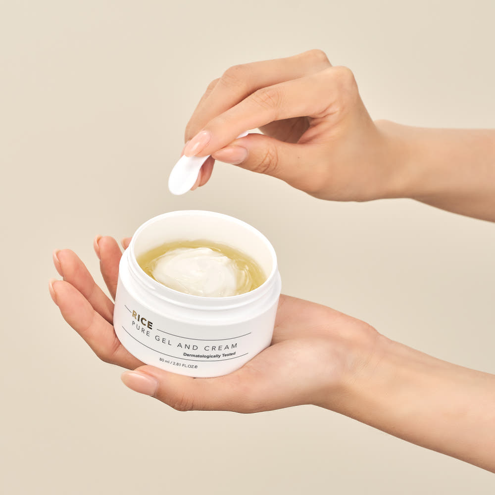 THANK YOU FARMER Rice Pure Gel and Cream 80ml 2-in-1 Dual Cream Korean Rice Hydrating Firming Nourishing Moisturizer