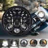 5.75 Inch Motorcycle LED Headlight Black Faro Moto Light White Angel Eyes For Dyna Sportster Softail 5 3/4" Led Moto Headlamp
