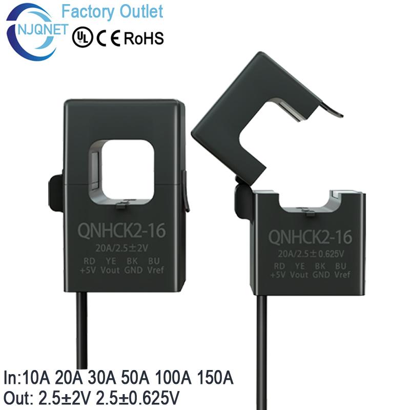Hall Effect Current Transducer Sensor QNHCK2-16 Dc 10A 20A 30A 50A 100A 2.5V±2V 2.5V±0.625V Split Core Current Sensor Clamp On