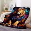 1pc Lion Colors Print Blanket   Lightweight Flannel Throw Blanket For Sofa, Bed, Living Room, Office, Outdoor Travel, Camping