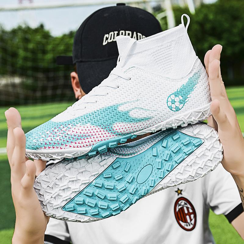 New Falcon High-top Football Shoes Long Nails Football Shoes TF Broken Nails Special Training Shoes Football Men's Models