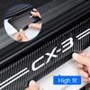 Car Door Sill Protective Sticker Carbon Fiber Leather Threshold Strips for Mazda CX3 Logo Trunk Bumper Scratch Guards Decals