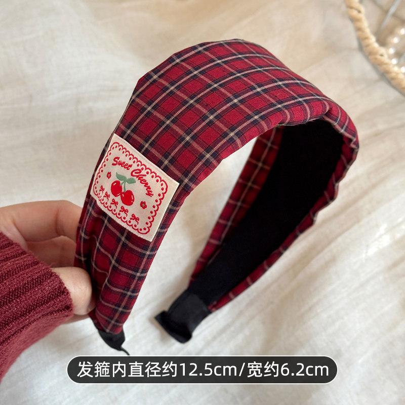 Red Plaid & Polka Dot Hair Accessories Set Festive Aesthetic Style for Women Holiday Party Gift