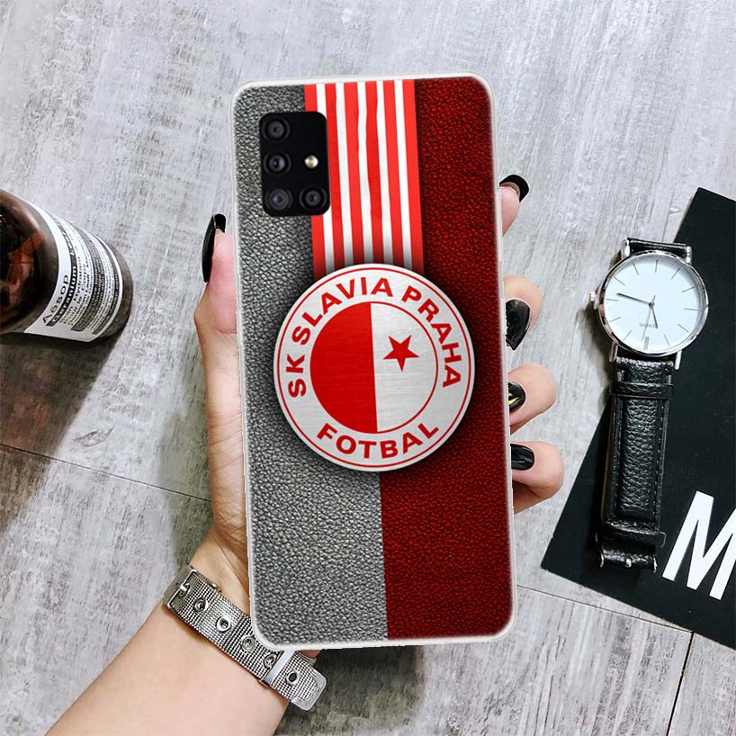 Sk Slavia Praag Tsjechië Telefoonhoesje Voor Samsung Galaxy A52 A53 A12 A13 A22 A23 A32 A33 A72 A73 A42 A02S A03S 5G A50S Cover