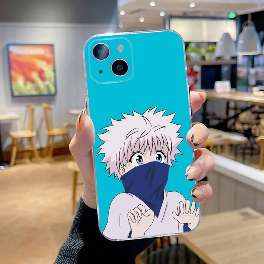 Killua Zoldyck H-Hunter Phone Case For iPhone 16,15,14,13,12,11 Pro,Max,Plus,X,XS,XR,SE,Mini Transparent Silicone Soft