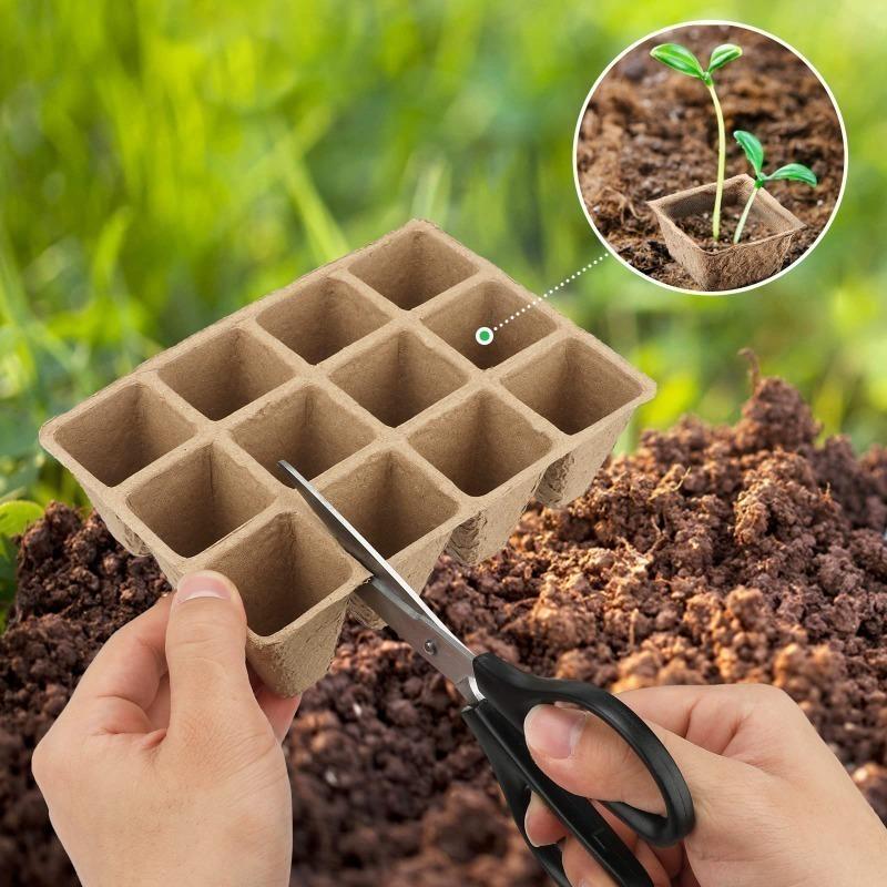 10Cells Biodegradable Paper Pulp Seed Starter Tray Nursery Pots Eco Friendly Seedling Growing Cups Gardening Planting Supplies