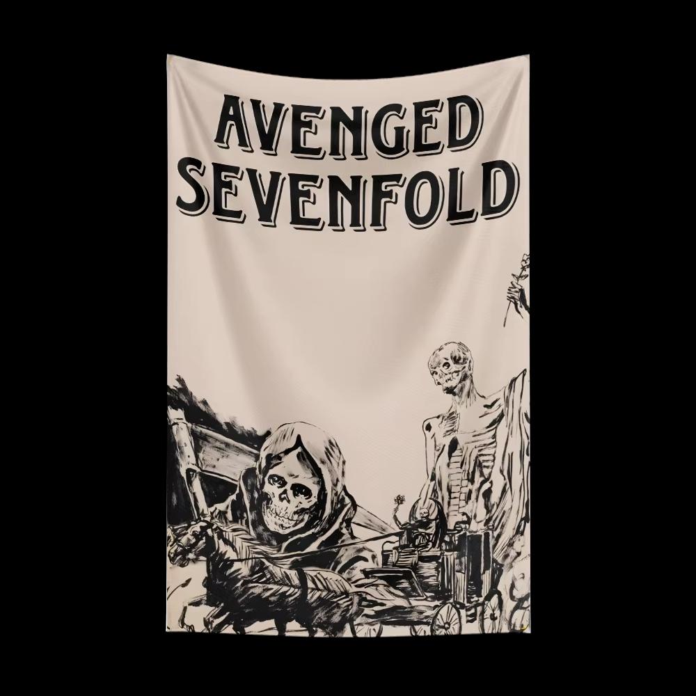 Rock Band Flag Tapestry AAvengeds Sevenfolds Aesthetic Room Decor Background Cloth Wall Art Decor OutDoor Concert Party Banner