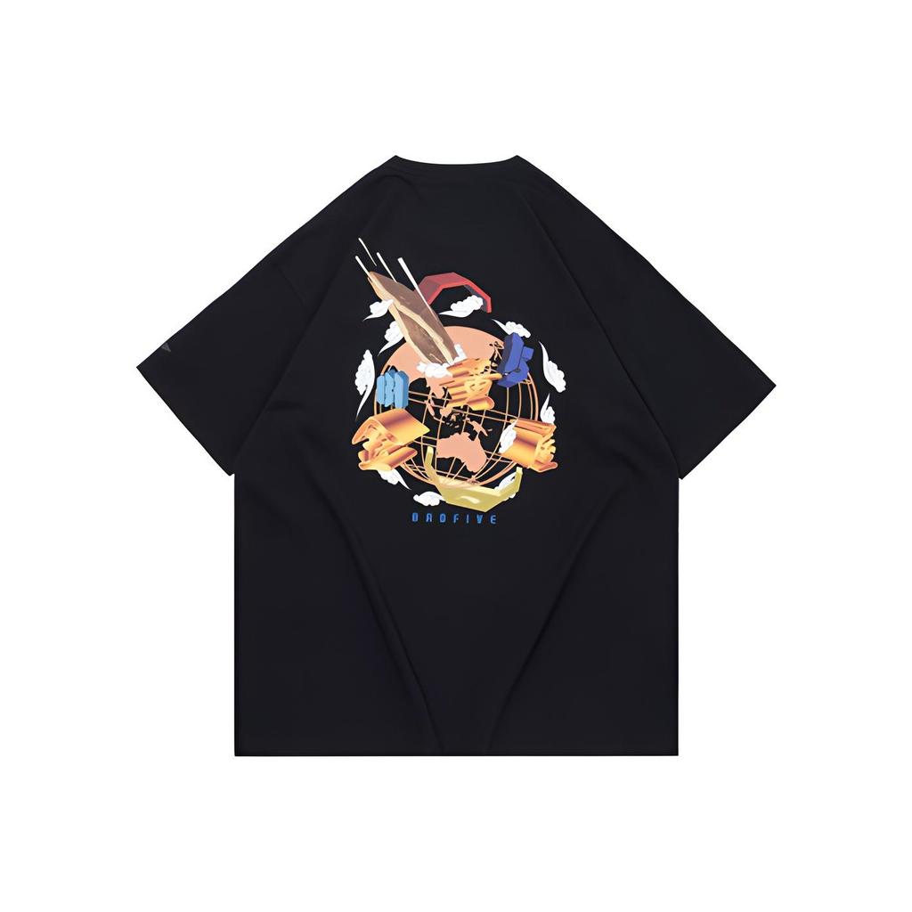 Li-Ning SS20 Material Nur in Chu-Print Kurzarm-T-Shirt Herren Oberteile Schwarz AHSQ549-2