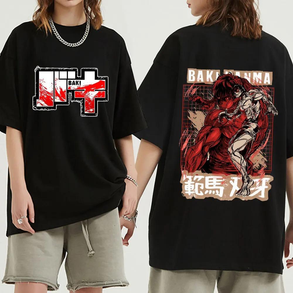 Japanese Anime Baki Hanma The Grappler Graphic Print T Shirt Casual Fashion Crew Neck Short Sleeve Plus Size T Shirt Women Tee