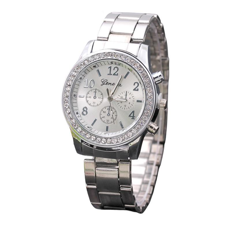 New Cross-border Geneva Diamond Alloy Steel Strap Women's Quartz Watch Ad988 Movement