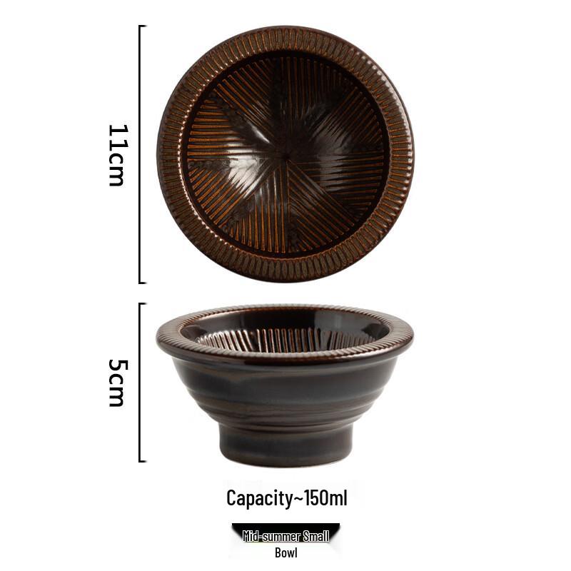 Japanese Kiln-Glazed Ceramic All-Purpose Bowls Set of 3