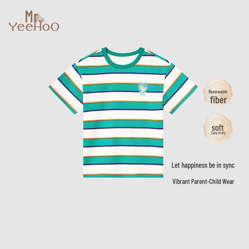 YEEHOO Parent-Child Quick-Dry Casual Sports Striped T-Shirt