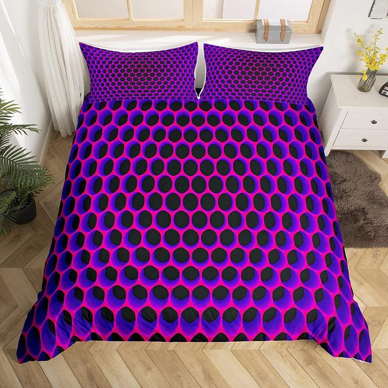 3D Decorative Microfiber Duvet Cover Abstract Geometric Decorative Three-Piece Set