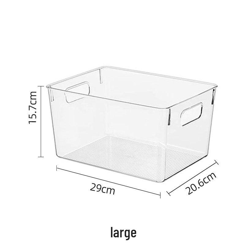 Transparent PET Storage Box for Books, Snacks, Fruits, Vegetables, and Kitchen Organization