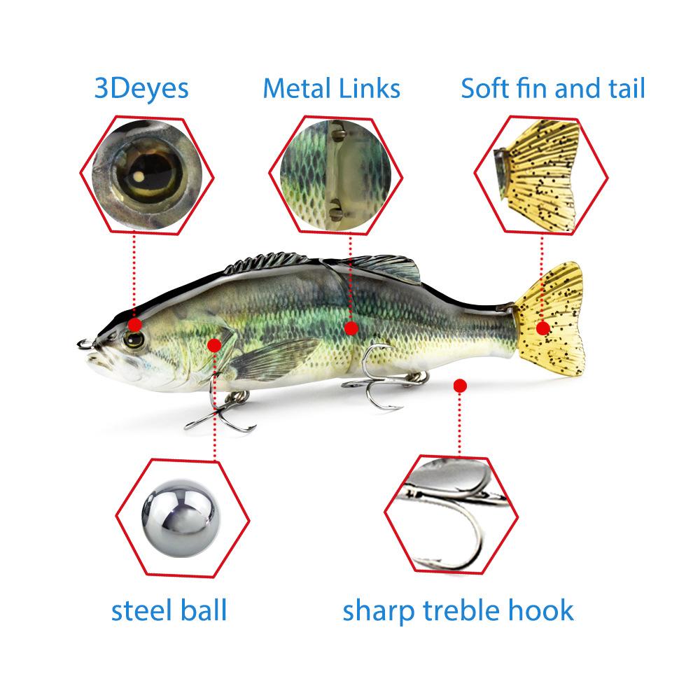 Multi Section Fish Hard Bait PVC Soft Bait S-Shape Swimming Posture Lure Road Runner ABS Plastic Fishing Lures