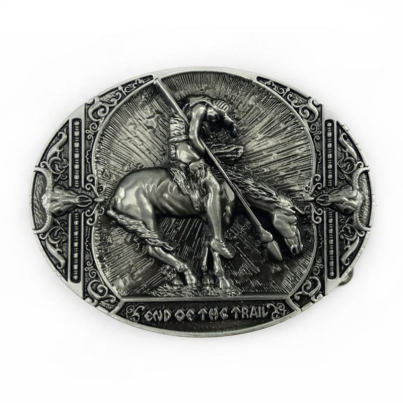European-American Style Knight Bull Head Belt Buckle for Horse Riding