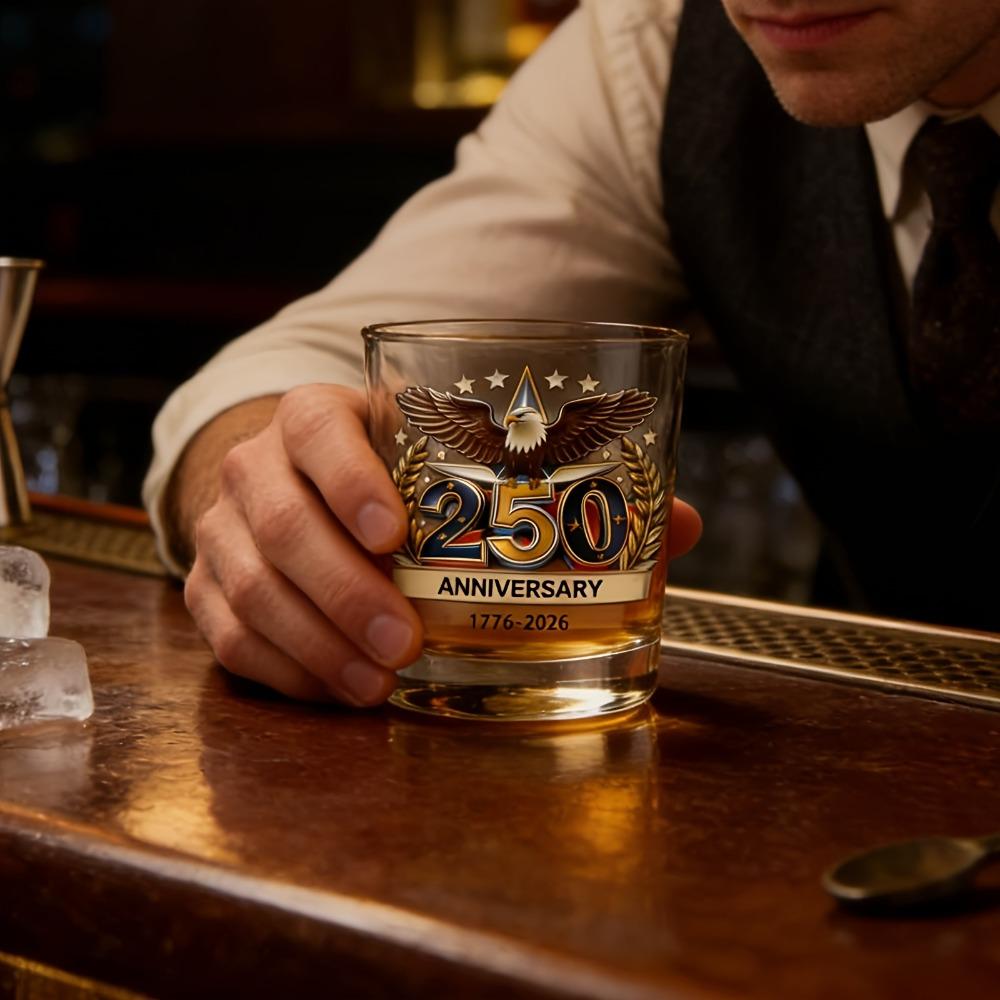 250th Anniversary Whiskey Glass Gift Commemorative Glass for Bourbon and Wine As A Collectible Dining Tables