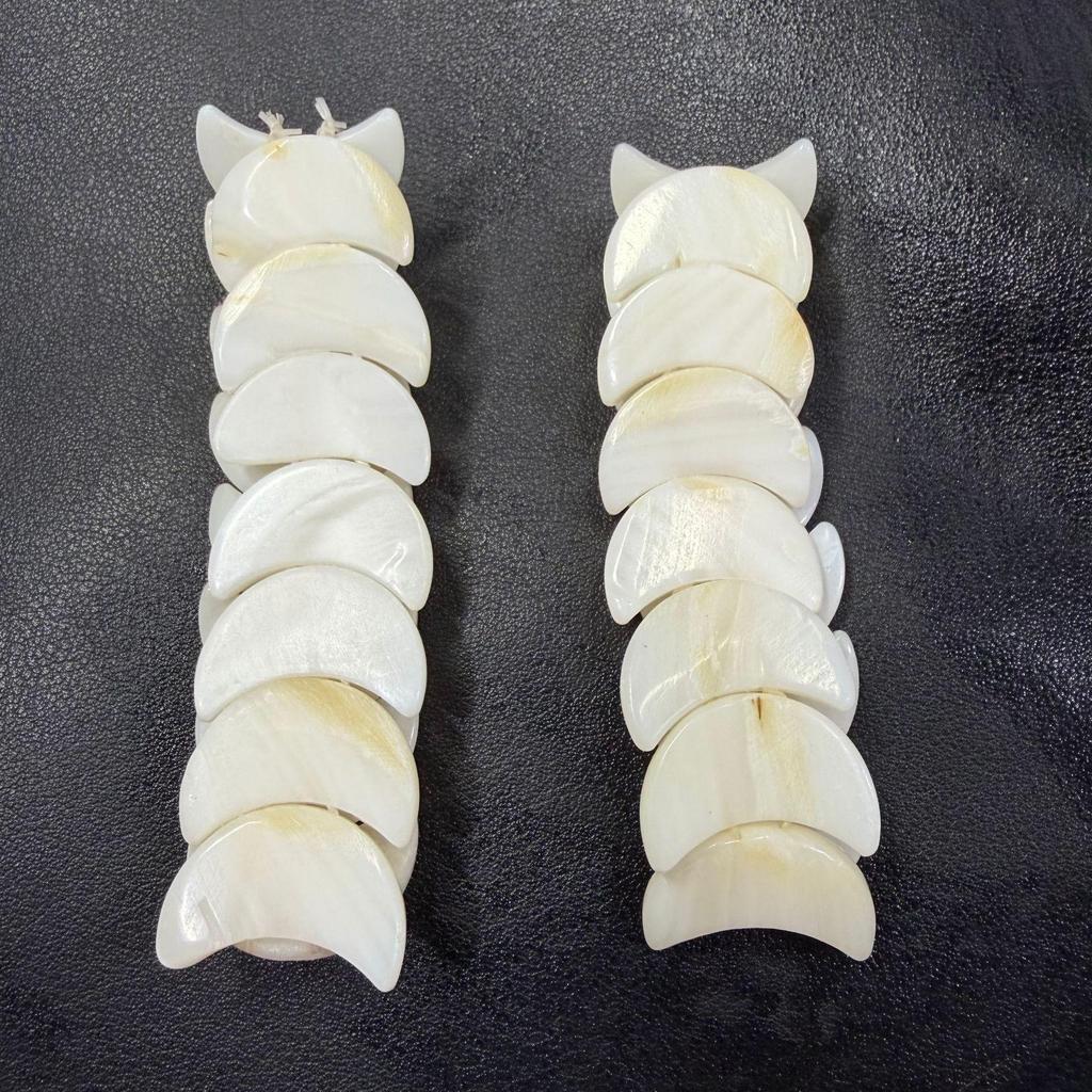 Oval Oxford Shell Bracelet: Large Irregular Natural Beaded DIY Jewelry Accessory