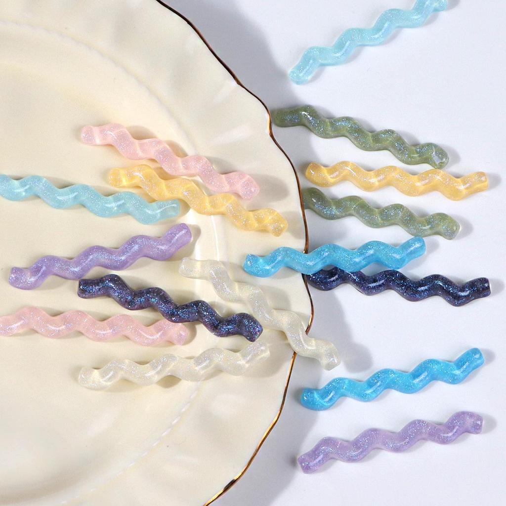 Glitter Resin Wave Hair Clip: Versatile Girly Style Accessory
