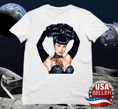 Bettie Page Art Men T-shirt White Short Sleeve All Sizes S To 5XL 1F166 Unisex T-Shirt