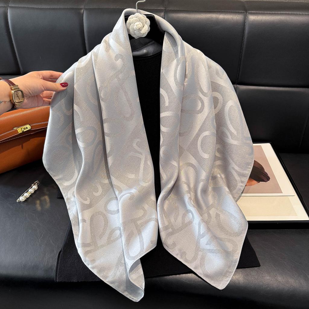 Spring Tencel Cotton Silk Scarf Fashion Classic Big Brand Style Square Scarf Shawl Women High-End Scarf Women