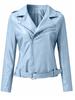New women's short PU leather jacket motorcycle jacket slim and thin European and American style fashion versatile coat