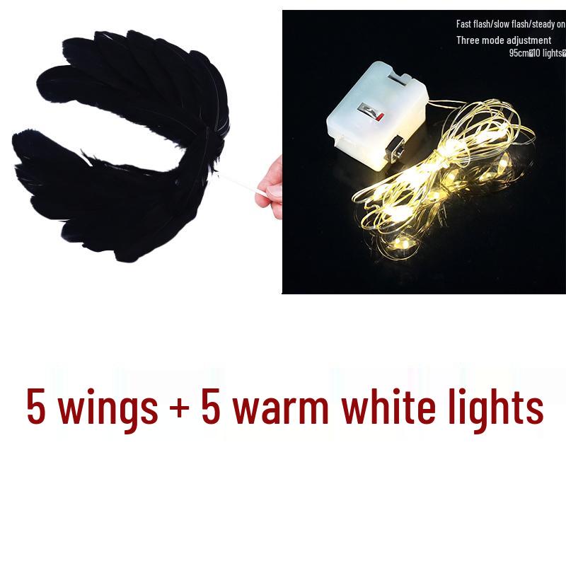 Angel Wing Feather String Lights Cake Topper Ornaments