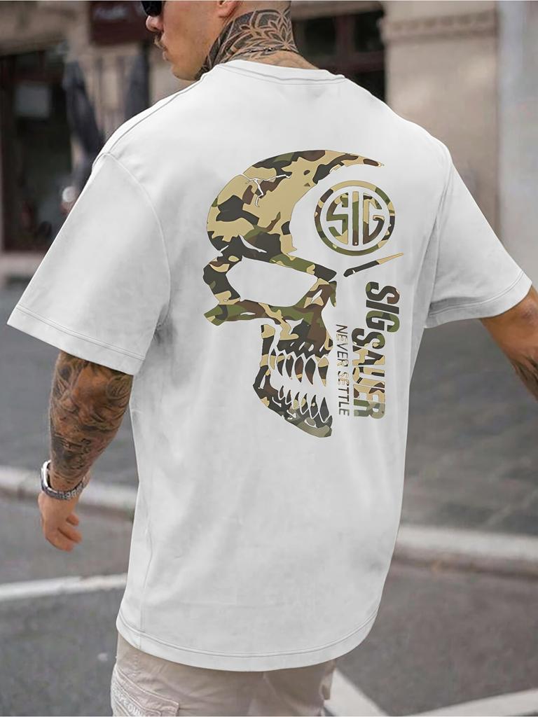Men's Summer 100% Cotton Tokyo Casual Pattern Printed Fashionable and Casual Loose Round Neck Short Sleeved T-Shirt Top