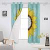 Sunflower And Mandala Teal Green Kitchen Curtains Bedroom Decor Items Curtain Panel Window Curtains for Living Room