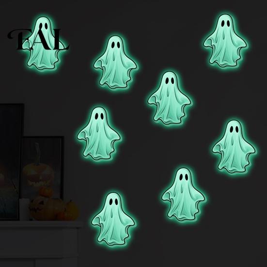 DIY Ghost Scene Wall Murals Luminous Stickers for Halloween Decoration, Glow in The Dark PVC Decals Indoor Outdoor Glass Door Windows And
