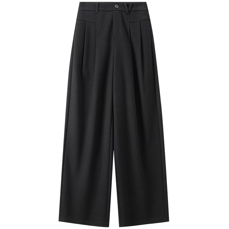 Women's Wool Blend Straight-Leg Casual Pants