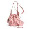 Women's Versatile Drawstring Studded Bucket Bag - High-End Casual Single Shoulder & Crossbody