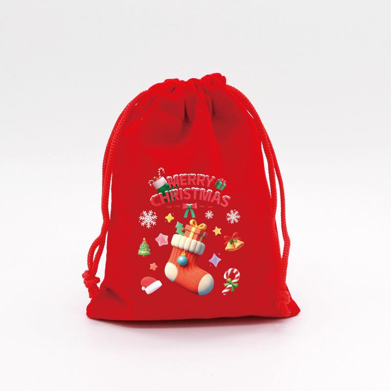 Christmas Candy & Apple Gift Bags - Red Snack Packaging
