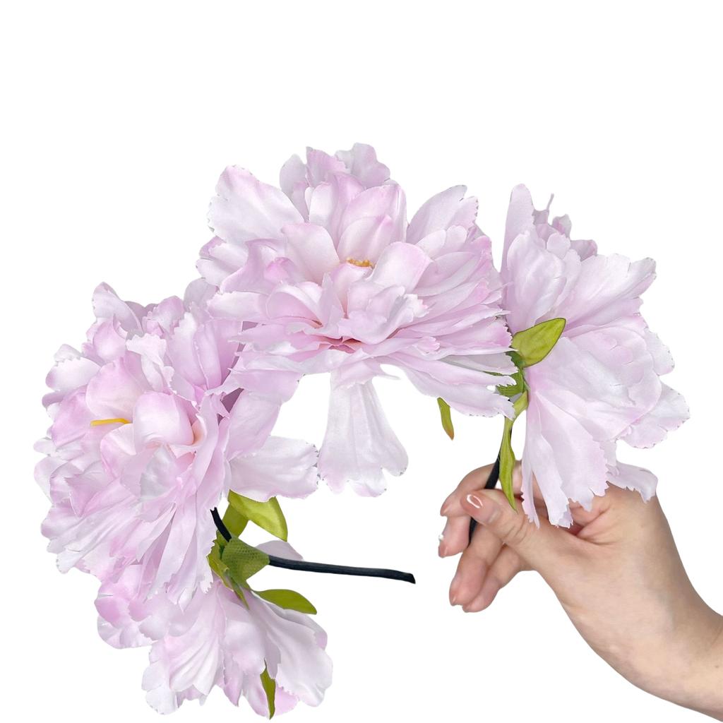 Peony Headband Artificial Flower Headwear Wedding Party Photo Props Party Headwear Cosplay Accessories