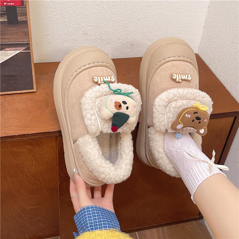 Women's Large Size Soft Sole Heightening Winter Warm Fur Snow Boots Padded Lined Ankle Boots Anti-slip Hiking Casual Sports Cotton Boots