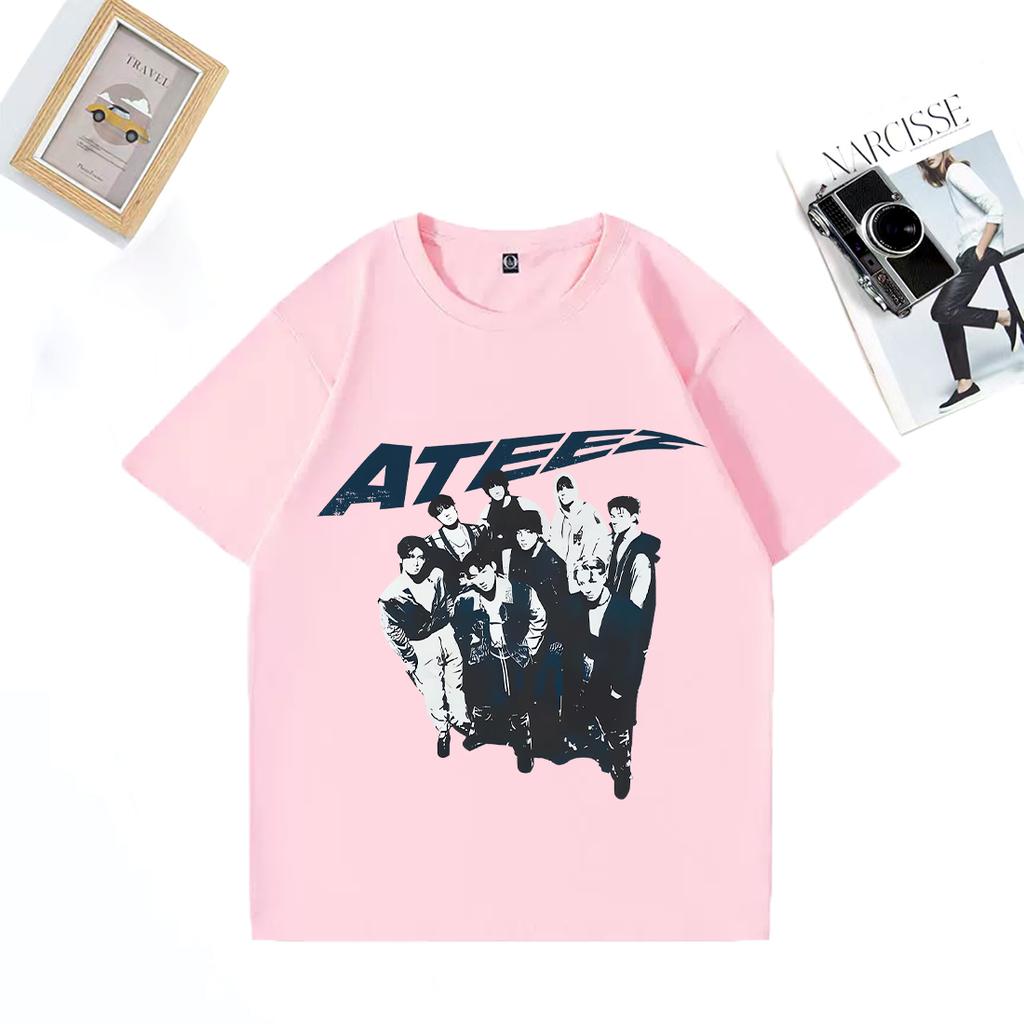Retro Ateez 2025 World Tour In Fantasy Vintage T Shirt Unisex WOMEN Fashion Oversized 100 Cotton Tshirts Short Sleeve Unisex Tees