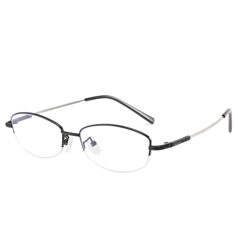 

Окуляри з напіврамкою з металу з пам яттю овальної форми для елегантної леді, смоляні лінзи для короткозорості, рецептурні окуляри від 0 -0.5 -1.0 до -6.0 Myopia -6.0