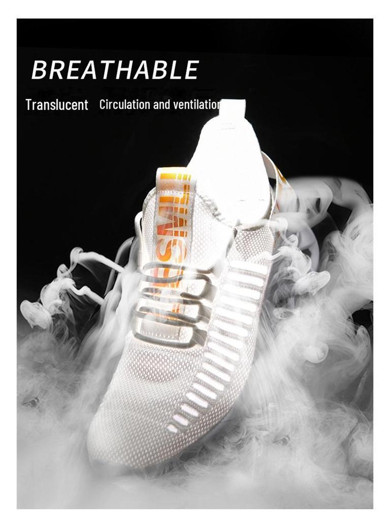 Jarní nová sportovní obuv Flyknit pro muže i ženy z roku 2024 s živým vysíláním, design s tlustou podrážkou, velká velikost pro páry, ideální na běhání.