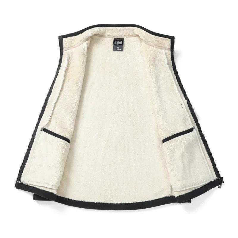 Gilet in lana d'agnello autunno inverno uomo caldo imbottito collo alto giacca casual senza maniche