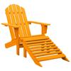 vidaXL Adirondack Garden Chair with Footrest Solid Wood Fir Orange