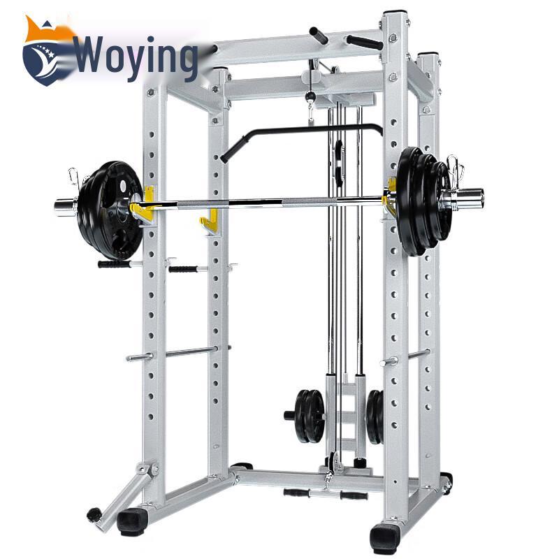 WoYing Framed Free Squat Rack 60kg Barbell Set