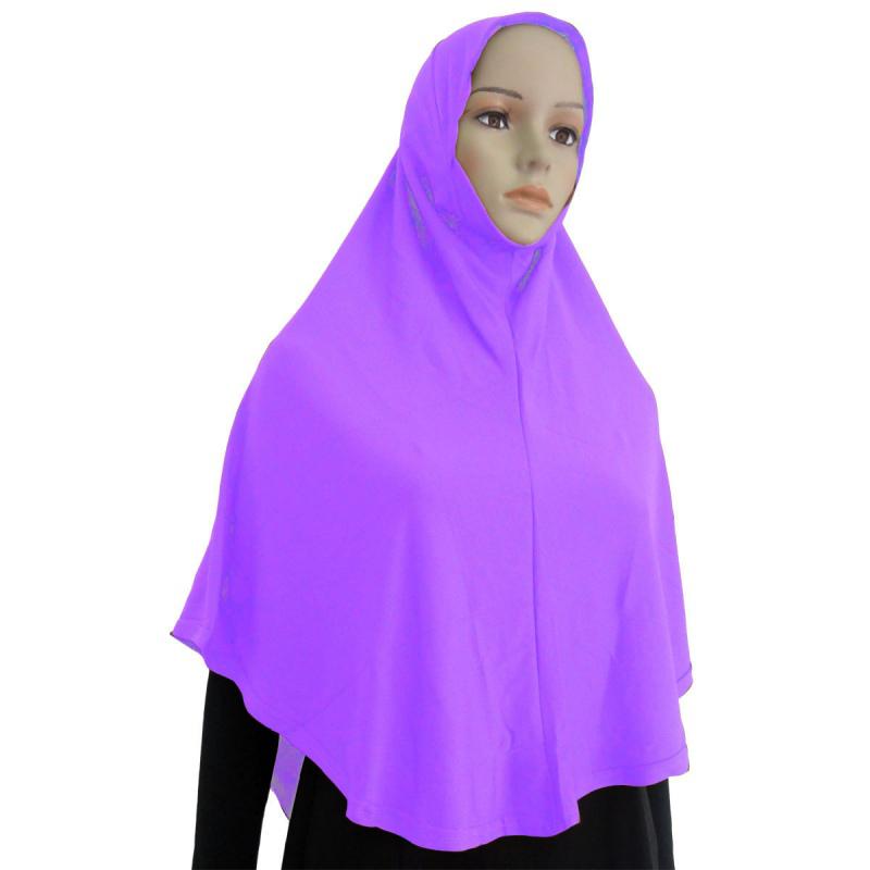 Muslim Scarves Cotton Blend Muslim Hijab Amira Islamic Solid Color Soft Scarf Long Hejab Head Shawls