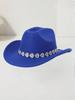 Fashion Versatile Western Cowboy Hat Internet celebrity ins temperament sweet love bright diamond jazz hat