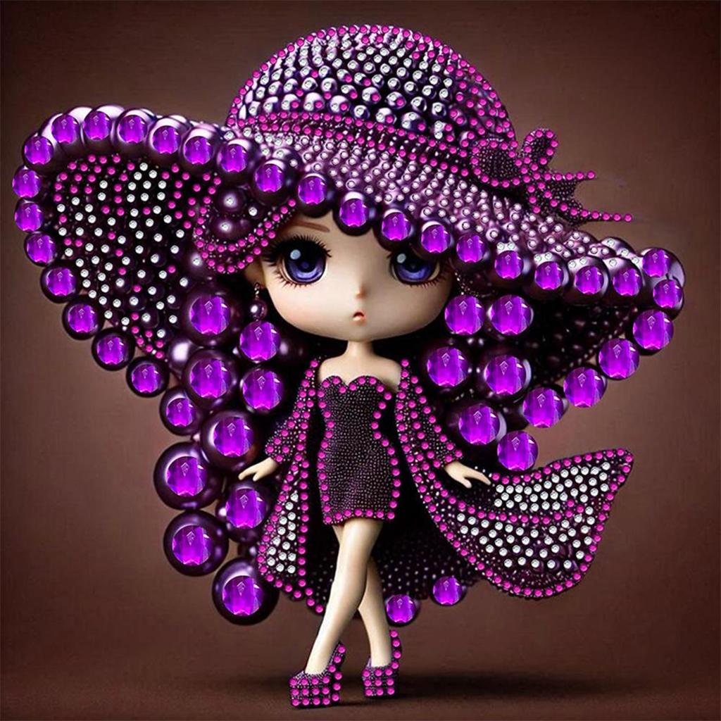 5D DIY Partial Special Shaped Drill Diamond Painting Kit Girl Decoration 30x30cm