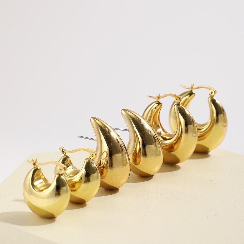 Elegant Minimalist Geometric C-Shaped Earrings Set – 3 Pairs for Women